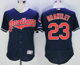 Men's Cleveland Indians #23 Michael Brantley Navy Blue Flexbase 2016 MLB Player Jersey