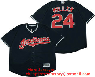 Men's Cleveland Indians #24 Andrew Miller Navy Blue Alternate Stitched MLB Cool Base Jersey
