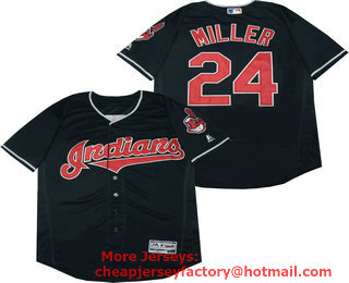Men's Cleveland Indians #24 Andrew Miller Navy Blue Stitched MLB Flex Base Nike Jersey