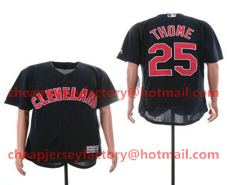 Men's Cleveland Indians #25 Jim Thome Navy Blue Stitched MLB Flex Base Jersey
