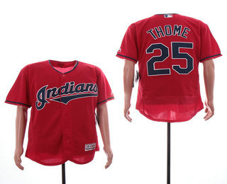 Men's Cleveland Indians #25 Jim Thome Red Stitched MLB Flex Base Jersey