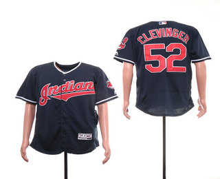 Men's Cleveland Indians #52 Mike Clevinger Navy Blue Stitched MLB Flex Base Jersey