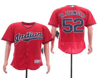 Men's Cleveland Indians #52 Mike Clevinger Red Stitched MLB Flex Base Jersey