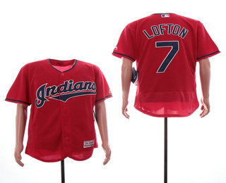 Men's Cleveland Indians #7 Kenny Lofton Red Stitched MLB Flex Base Jersey