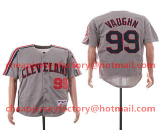 Men's Cleveland Indians #99 Rick Vaughn Gray Turn Back Stitched Baseball Jersey
