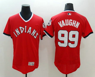 Men's Cleveland Indians #99 Rick Vaughn Retired Red Pullover 2016 Flexbase Baseball Jersey