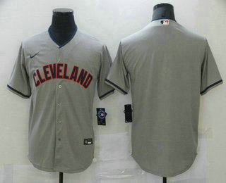 Men's Cleveland Indians Blank Grey Stitched MLB Cool Base Jersey
