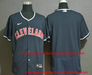 Men's Cleveland Indians Blank Navy Blue Stitched MLB Flex Base Nike Jersey