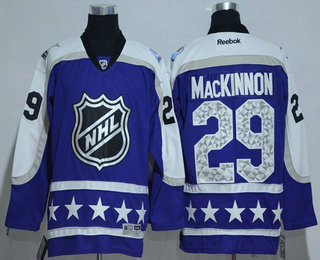 Men's Colorado Avalanche #29 Nathan MacKinnon Central Division Reebok Purple 2017 NHL All-Star Stitched Hockey Jersey