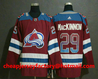 Men's Colorado Avalanche #29 Nathan MacKinnon Red Drift Fashion Adidas Stitched NHL Jersey