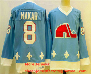 Men's Colorado Avalanche #8 Cale Makar Blue Throwback Stitched NHL CCM Jersey