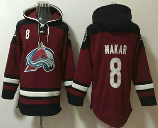 Men's Colorado Avalanche #8 Cale Makar Red Ageless Must Have Lace Up Pullover Hoodie