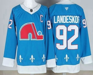 Men's Colorado Avalanche #92 Gabriel Landeskog Blue Alternate Authentic Jersey