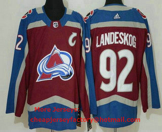 Men's Colorado Avalanche #92 Gabriel Landeskog Red Stitched NHL Jersey