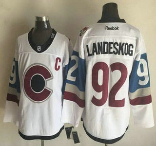 Men's Colorado Avalanche #92 Gabriel Landeskog Reebok White 2016 Stadium Series Hockey Jersey