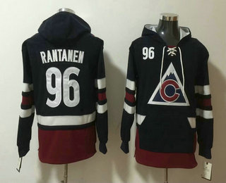 Men's Colorado Avalanche #96 Mikko Rantanen NEW Navy Blue Pocket Stitched NHL Pullover Hoodie