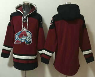 Men's Colorado Avalanche Blank Red Ageless Must Have Lace Up Pullover Hoodie
