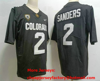 Men's Colorado Buffaloes #2 Shedeur Sanders Black College Limited Football Jersey