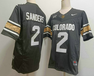 Men's Colorado Buffaloes #2 Shedeur Sanders Limited Black White 2024 College Football Jersey