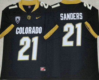 Men's Colorado Buffaloes #21 Shilo Sanders Limited Black College Football Jersey