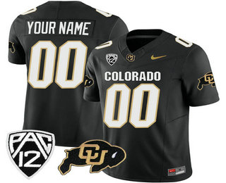 Men's Colorado Buffaloes Active Player Custom Black 2023 FUSE Vapor Stitched Jersey