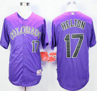 Men's Colorado Rockies #17 Todd Helton Alternate Purple MLB Cool Base Jersey