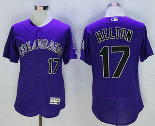 Men's Colorado Rockies #17 Todd Helton Retired Purple 2016 Flexbase Baseball Jersey