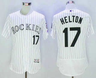 Men's Colorado Rockies #17 Todd Helton Retired White 2016 Flexbase Baseball Jersey