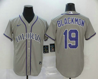 Men's Colorado Rockies #19 Charlie Blackmon Gray Stitched MLB Cool Base Nike Jersey