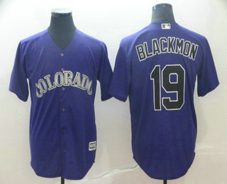 Men's Colorado Rockies #19 Charlie Blackmon Purple Stitched MLB Cool Base Jersey
