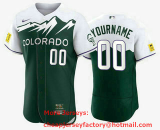 Men's Colorado Rockies Active Player Custom 2022 Green City Connect Flex Base Stitched Jersey