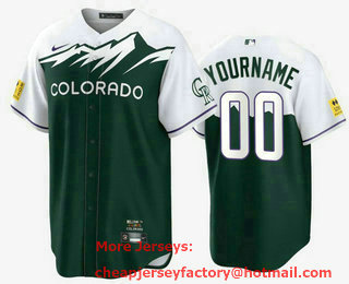 Men's Colorado Rockies Active Player Custom 2022 Green City Connect Stitched Baseball Jersey