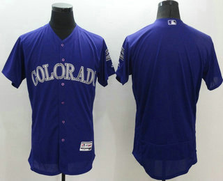 Men's Colorado Rockies Blank Alternate Purple 2016 FlexBase Baseball Jersey