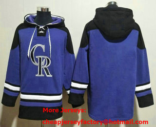 Men's Colorado Rockies Blank Purple Ageless Must Have Lace Up Pullover Hoodie