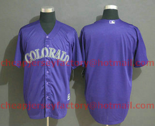 Men's Colorado Rockies Blank Purple Stitched MLB Cool Base Jersey