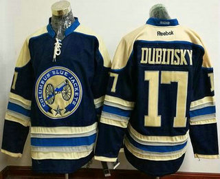 Men's Columbus Blue Jackets #17 Brandon Dubinsky Blue Third Stitched NHL Reebok Hockey Jersey