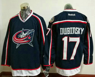 Men's Columbus Blue Jackets #17 Brandon Dubinsky Navy Blue Home Stitched NHL Reebok Hockey Jersey