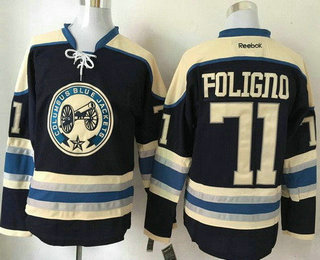 Men's Columbus Blue Jackets #71 Nick Foligno Royal Blue Third Stitched NHL Reebok Hockey Jersey