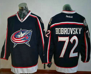 Men's Columbus Blue Jackets #72 Sergei Bobrovsky Navy Blue Home Stitched NHL Reebok Hockey Jersey