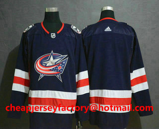 Men's Columbus Blue Jackets Blank Navy Blue Drift Fashion Adidas Stitched NHL Jersey