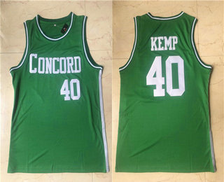 Men's Concord Academy #40 Shawn Kemp Green Swingman Stitched Jersey