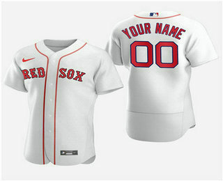 Men's Custom Boston Red Sox Custom Nike White Flexbase Jersey