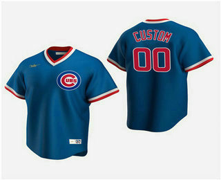 Men's Custom Chicago Cubs Royal Road Cooperstown Collection Nike Jersey