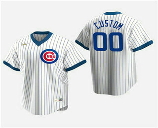 Men's Custom Chicago Cubs White Home Cooperstown Collection Nike Jersey