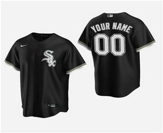 Men's Custom Chicago White Sox Black Alternate Replica Jersey