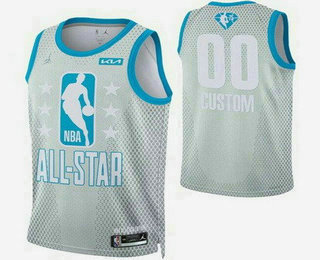 Men's Custom Gray Diamond 75th 2022 All Star Heat Press Jersey