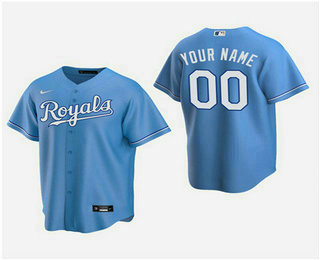 Men's Custom Kansas City Royals Light Blue Alternate Replica Jersey