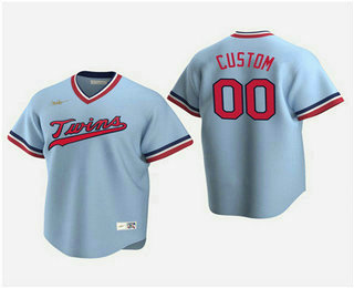 Men's Custom Minnesota Twins Light Blue Road Cooperstown Collection Nike Jersey