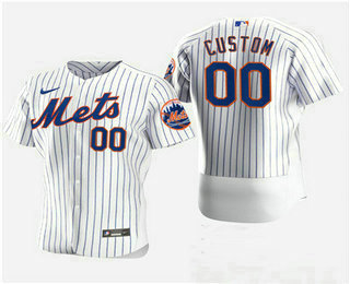 Men's Custom New York Mets Custom Nike White Flexbase Jersey