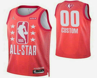 Men's Custom Red Diamond 75th 2022 All Star Heat Press Jersey